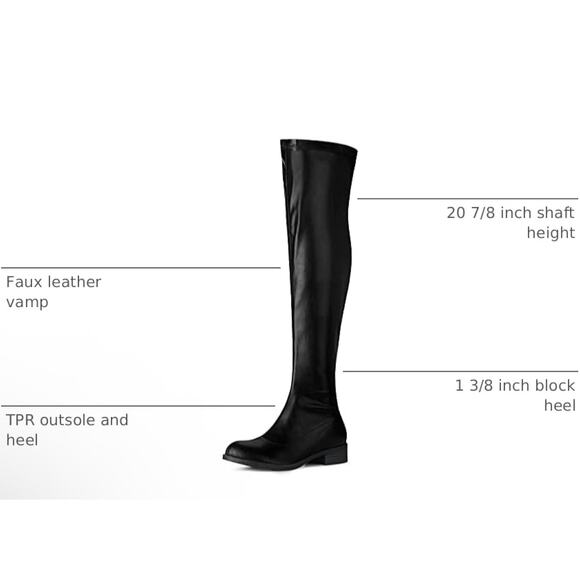 Allegra K Thigh High Boots Low Block Heel Over the Knee size 9 $59 retail NWOT - Picture 5 of 10